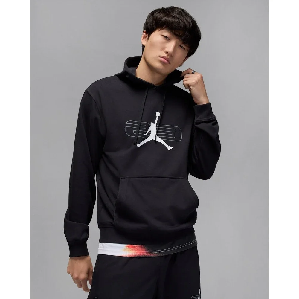 Air Jordan Sport Crossover Hoodie Men's 2XL Black Fleece Long Sleeve DSGL1315
